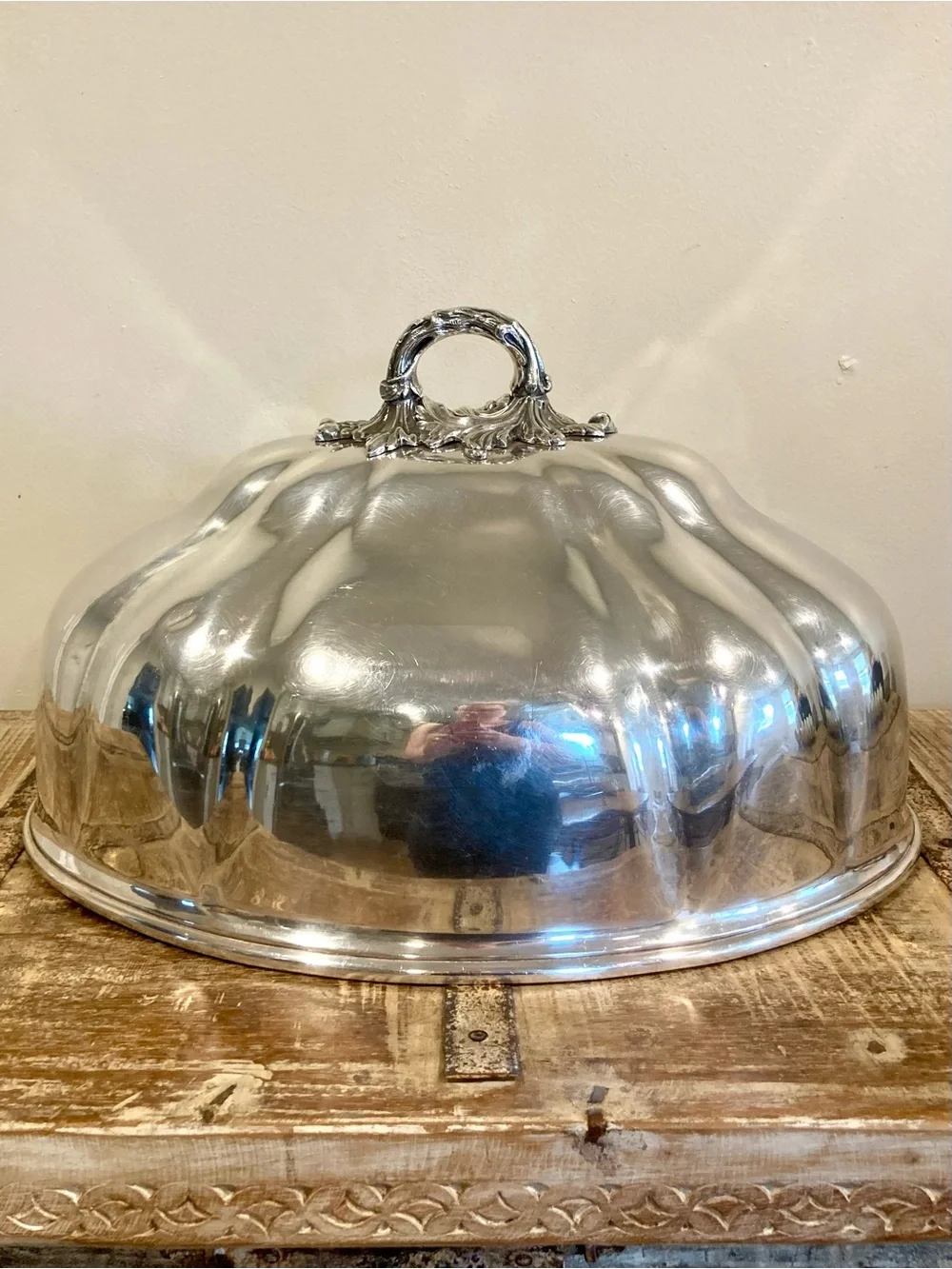 Mid-1800s Meat Cloche Victorian Silverplate Meat Dome Lid Roberts Cadman & Co